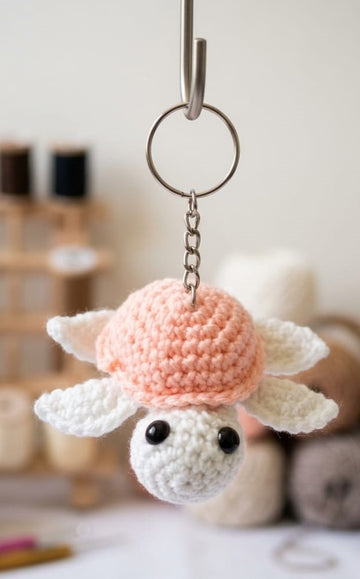 Crochet Keychain - Turtle (Pink)