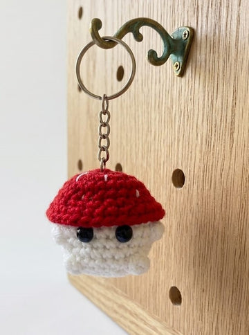 Crochet Keychain - Mushroom (Red)