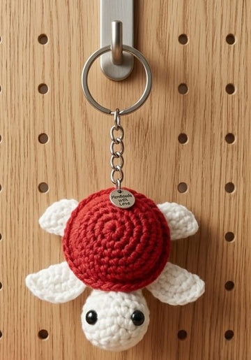 Crochet Keychain - Turtle (Red)