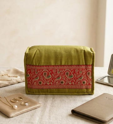 Handcrafted Jewellery Organizer Bag with 7 Zipper Pouches