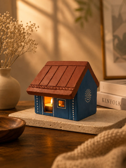 Pottery House Blue (Each piece is 100% Handmade,so Slight Variations in Design and Color May Occur.Any one of the Available Designs Will be Delivered)
