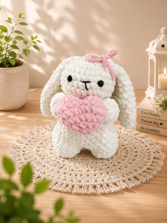 Handmade Heart Bunny Soft Toy