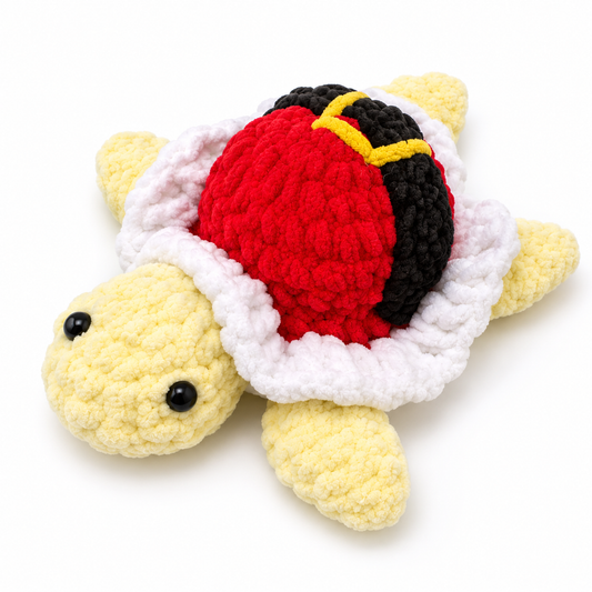 Handcrafted Crochet Turtle (White)