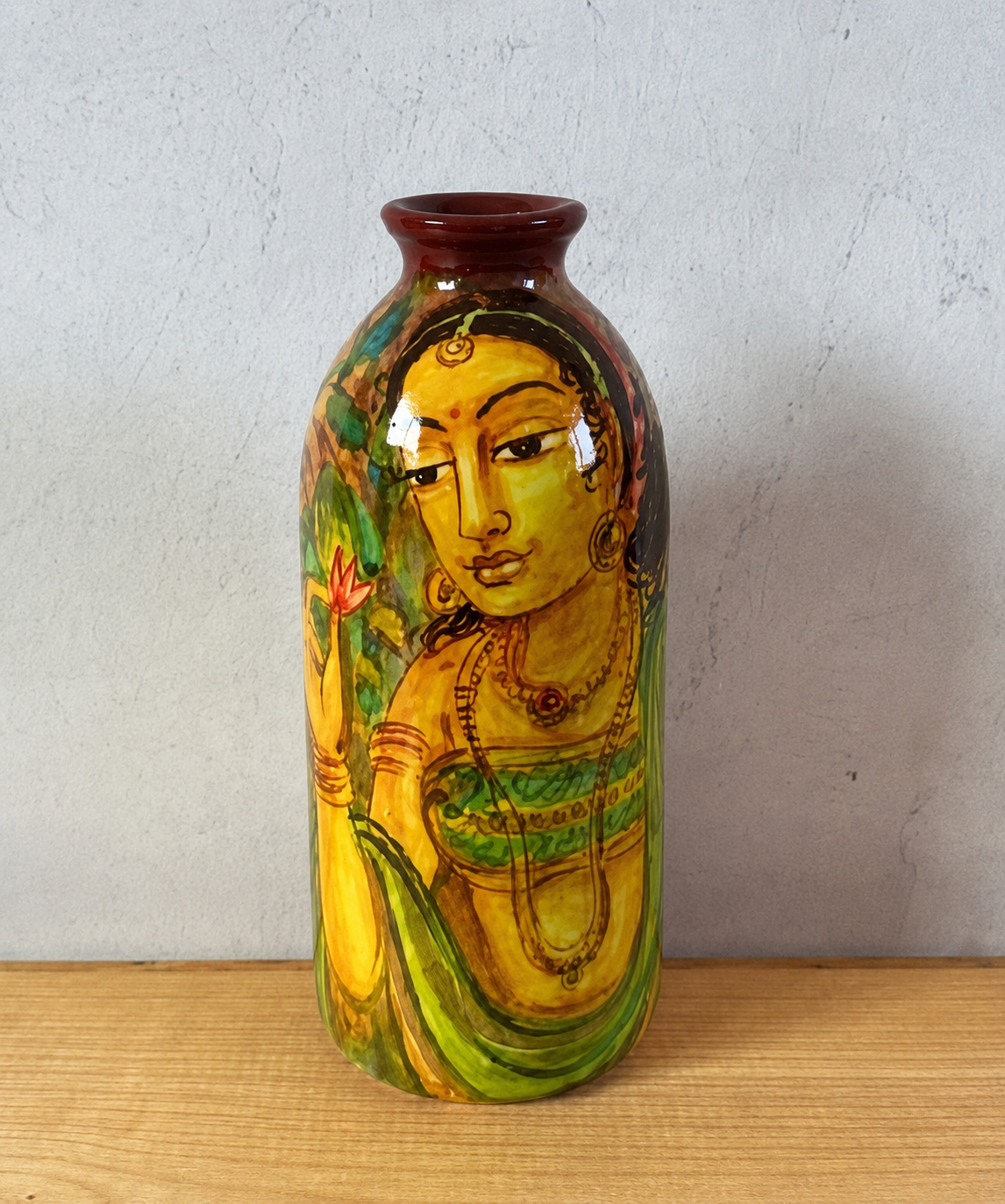 Ajanta Art - 10 inch - Ajanta / Alora Paintings - 10 inch (Painting on Brown Base)