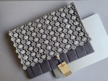 Laptop Sleeves - Grey with lace