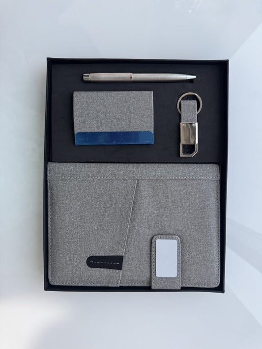 5 pcs Set (Diary/Pen/Keychain/Bottle/Card holder) - Grey