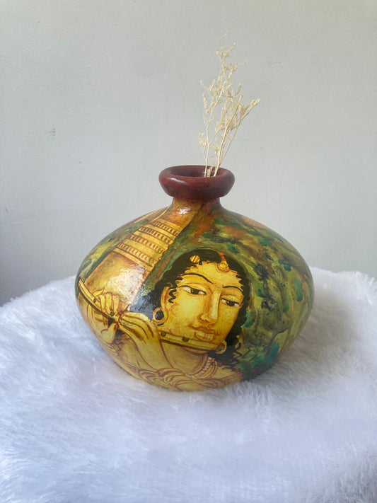 Ajanta Art - 8 inch - Ajanta / Alora Paintings - 8 inch (Painting on Brown Base)