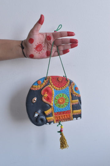 Hanging - Elephant - Pottery Elephant with string