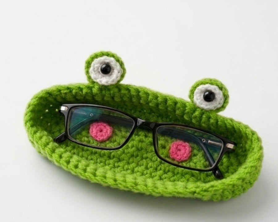 Crochet Glass Holder - Frog