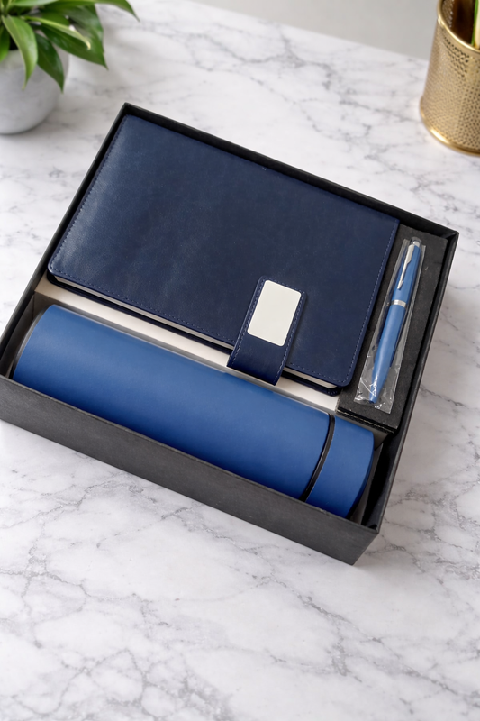 5 pcs Set (Diary/Pen/Keychain/Bottle/Card holder) - Blue