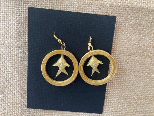 bamboo intricate fish earring - Multiple Designs