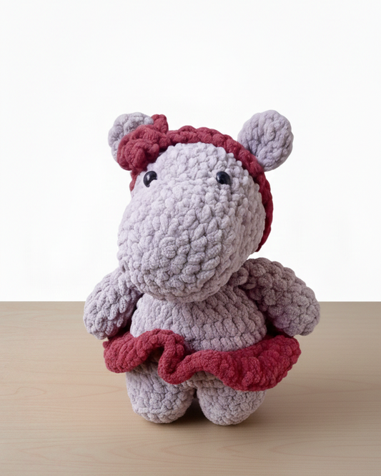 Crochet Toys (8 to 12 inch) - Grey Hippo