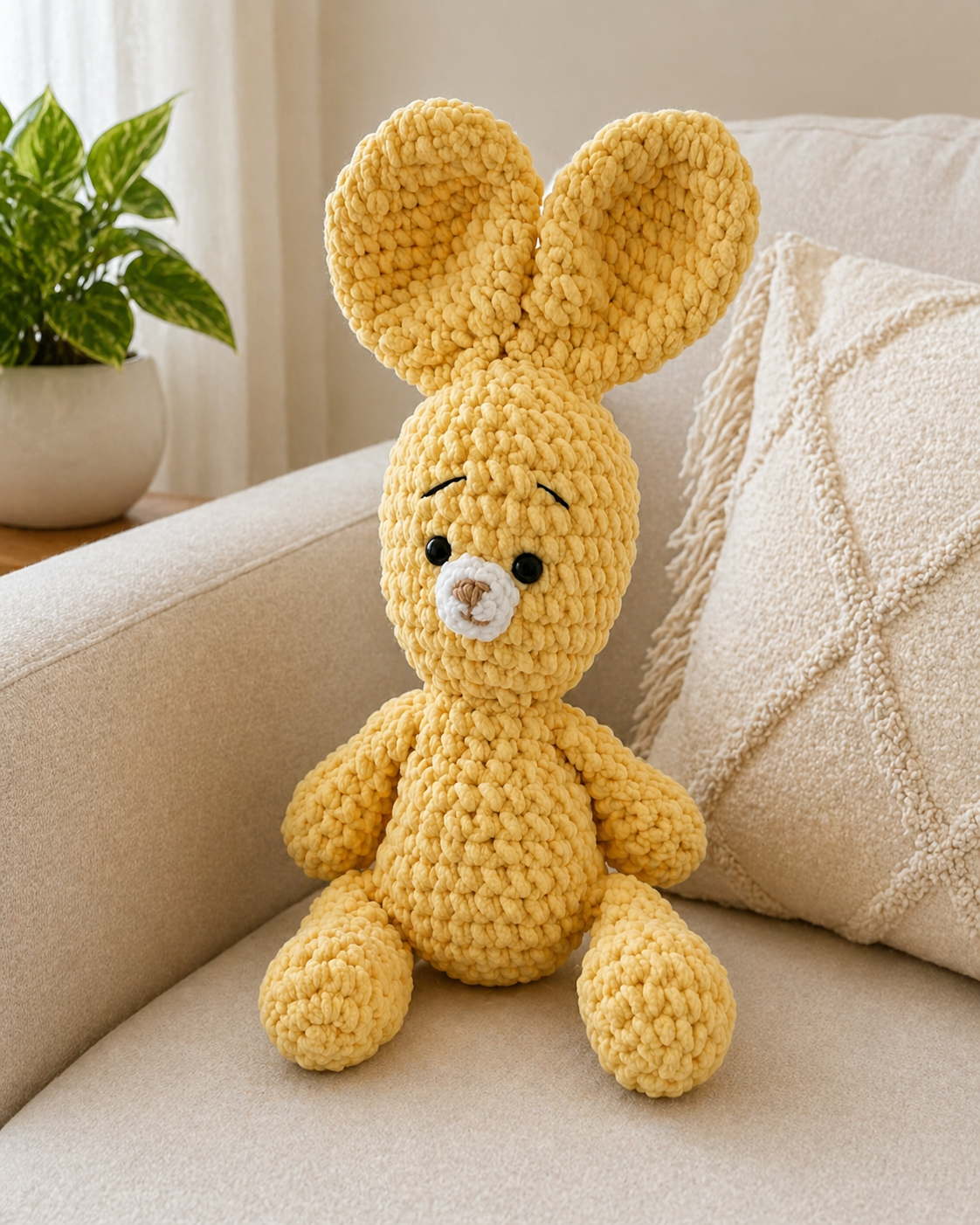 Crochet Toys (8 to 12 inch) - Yellow bunny