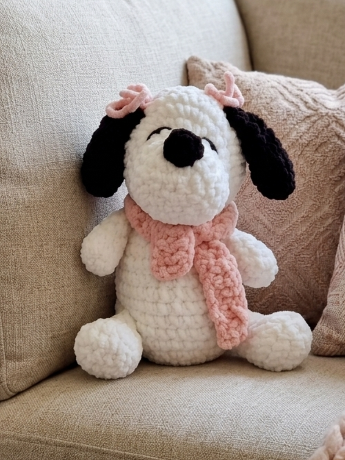 Crochet Toys (8 to 12 inch) - White dog