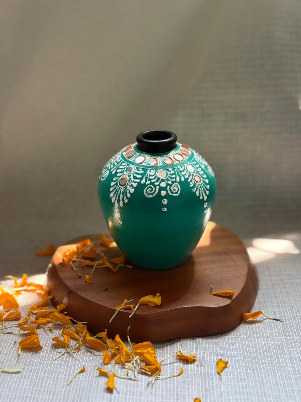 Multiple colour / shape - Glass work with Mandala art (Green & Purple) [KPTG013]