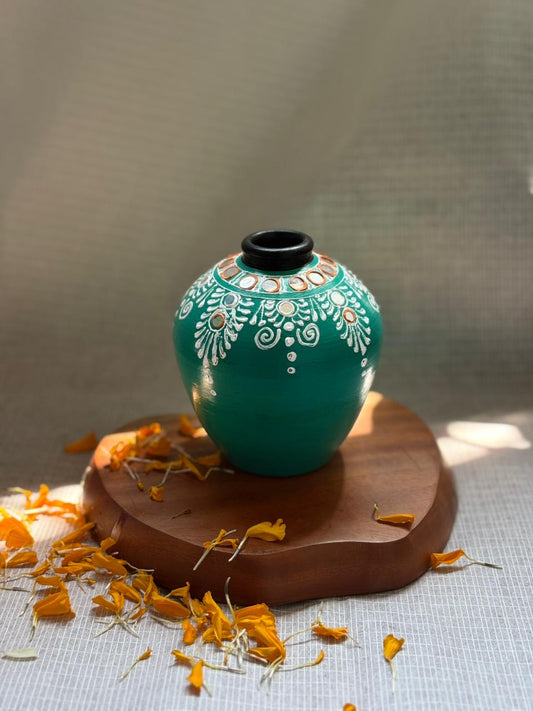 Multiple colour / shape - Glass work with Mandala art (Green & Purple) [KPTG013]