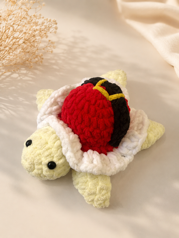 Handcrafted Crochet Turtle (White)