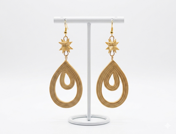 Bamboo long intricate earring - Multiple Designs