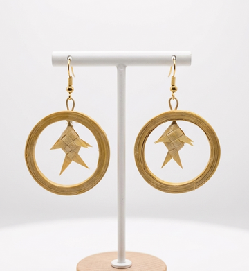 bamboo intricate fish earring - Multiple Designs