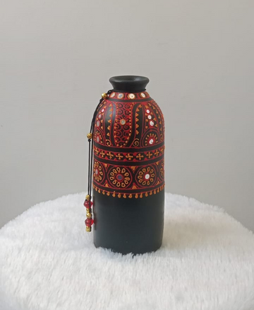 Handcrafted Terracotta Mirror Work Pottery