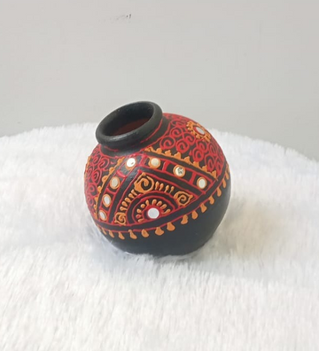 Handcrafted Terracotta Mirror Work Pottery