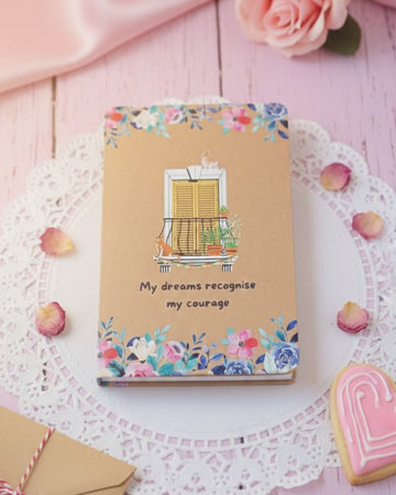 Handcrafted Floral Window Theme Diary