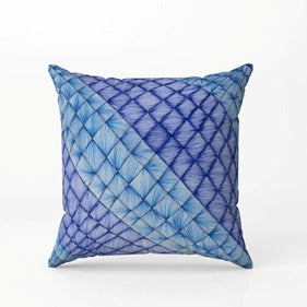 Blue Diamond & Crosshatch Cushion Covers Set of 2