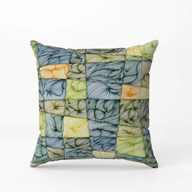 Artistic Patchwork & Blue Petals Cushion Cover Set of 2