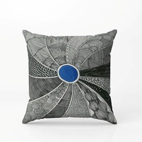 Yellow Bloom & Blue Harmony Cushion Covers Set of 2