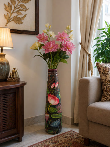 Handcrafted Lotus Art Vase — 18 Inch