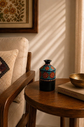Handcrafted Terracotta Mirror Work Pottery (Lippan Art Inspired)