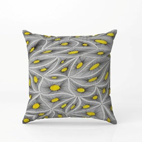 Yellow Bloom & Blue Harmony Cushion Covers Set of 2