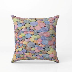 Linear Blue & Pastel Mosaic Cushion Covers Set of 2