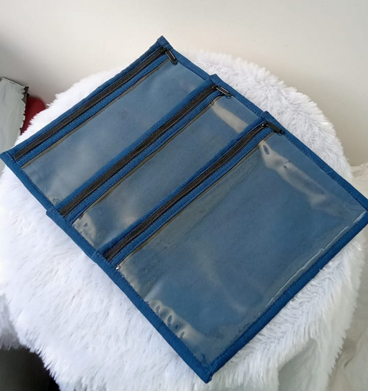 Handcrafted Jewellery Organizer Bag with 7 Zipper Pouches