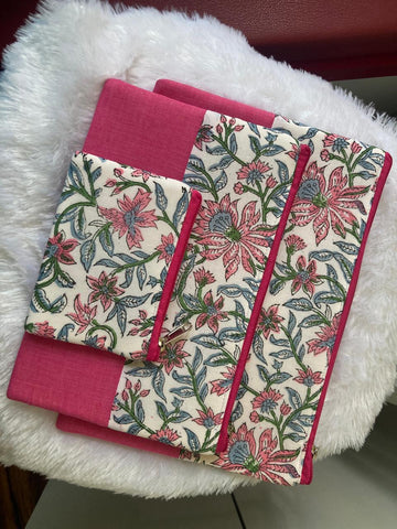 Document Organiser pack of 3 - Pink