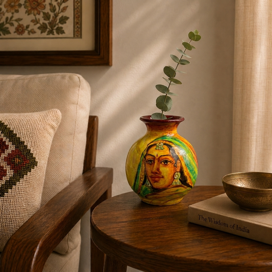 Handcrafted Terracotta Face Pottery (Rajasthan Inspired Lady)