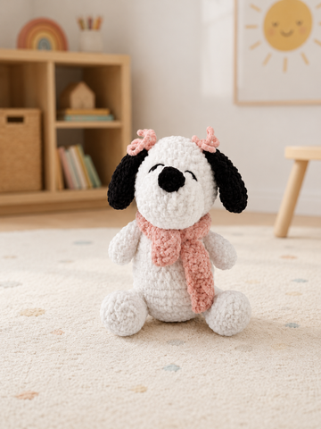 Handcrafted Crochet White dog